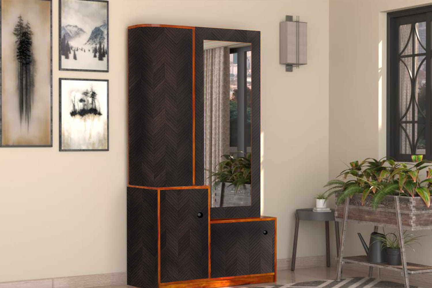 white christmas dresses Lisbon Vanity | Modern Wood & Mirror | 2 Drawers main image 0